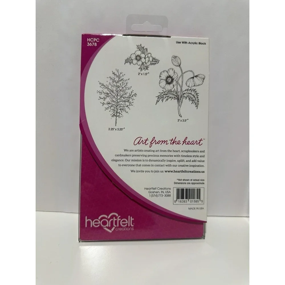 Heartfelt Creations Blazing Poppy Fillers/Poppy Stems Cling‎ Stamps 3678 367